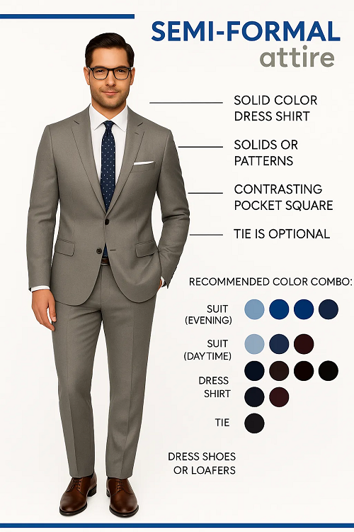 Semi-formal wedding attire