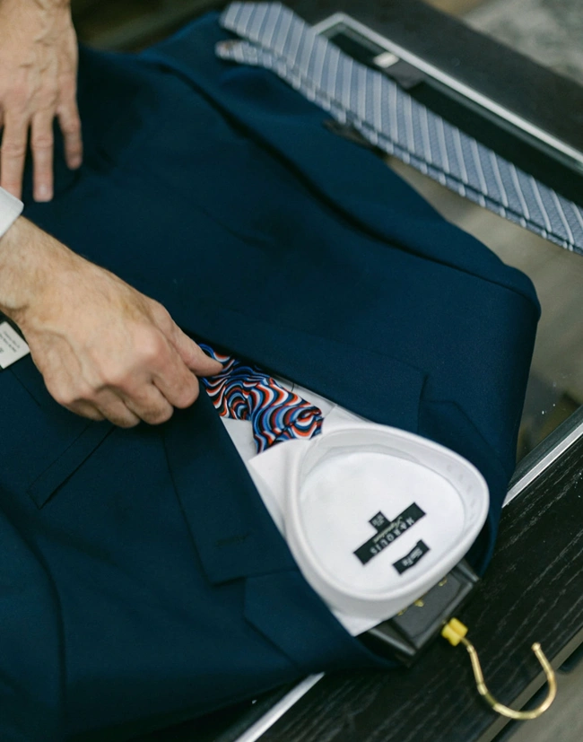 Wedding Suits Phoenix Groomsmen Suit Fitting With Navy Jacket And Pocket Square At Van Allan&Amp;Apos;S Mens Fashion