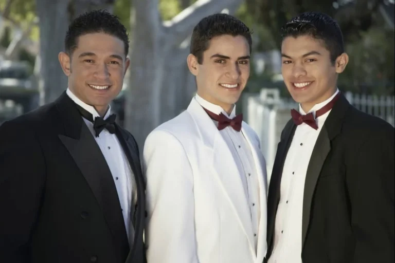 Real Quinceañera Chambelanes In Black And White Tuxedos At Phoenix Celebration From Van Allan&Amp;Apos;S Mens Fashion Showroom