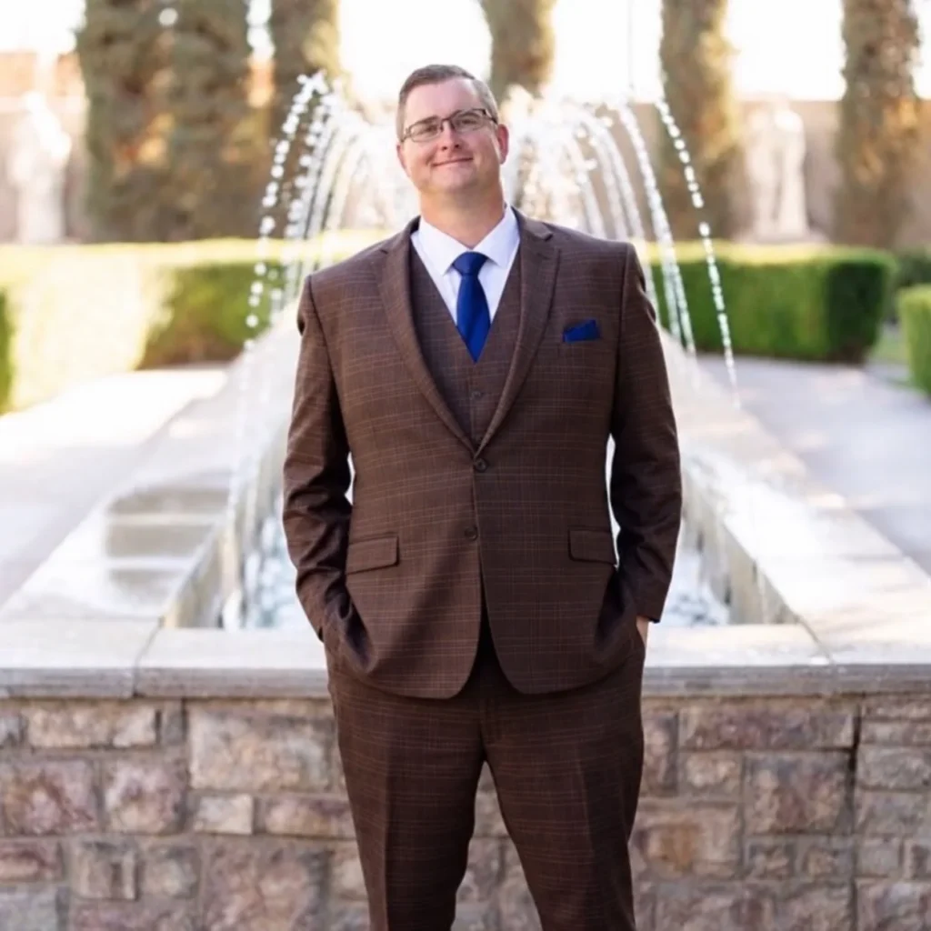Groom Wearing A Brown Suit In Phoenix For A Wedding
