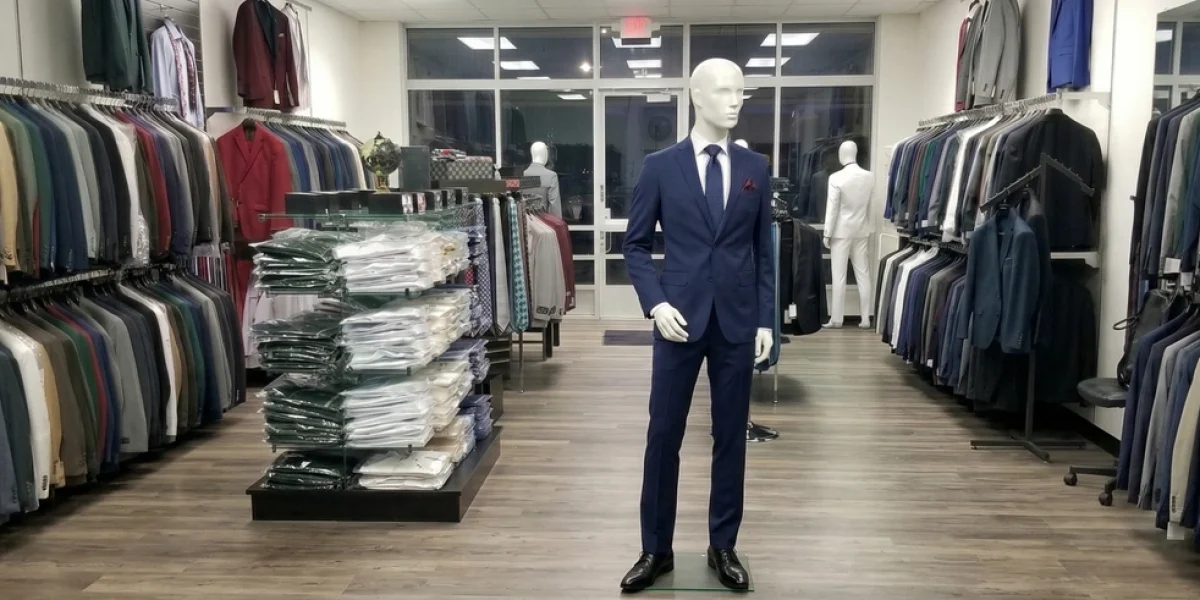 Wedding suits Phoenix AZ navy blue slim fit suit at Van Allan's Mens Fashion